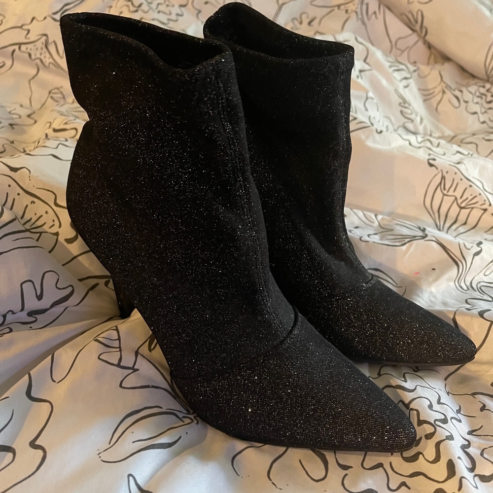 Black Glitter Ankle Boot